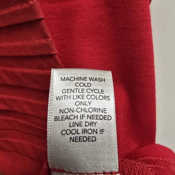 NWT Christopher Banks Sleeveless Button Down Blouse Top Sz XL V-Neck Tiered Red - Picture 5 of 7